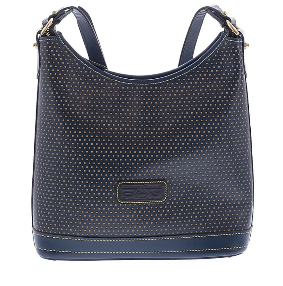 Vintage Cabrio Dot Dooney and Bourke Shoulder Bag Navy